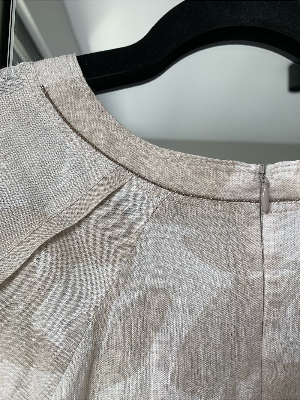 Brunello Cucinelli Beige Flower Print 100% Linen Maxi Dress Caftan NWT Size Smal - Picture 6 of 14